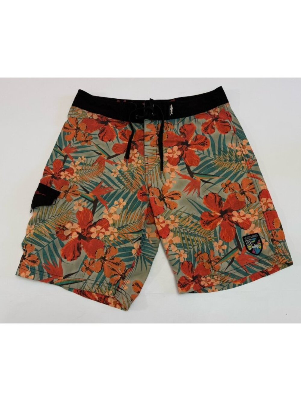 Maui & Sons Floral Board Shorts Mens 32 Tropical Hawaiian Surf Swim Trunks